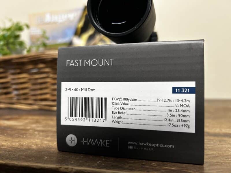 Hawke Fast Mount 3-9X40 Mill Dot - Afbeelding 2