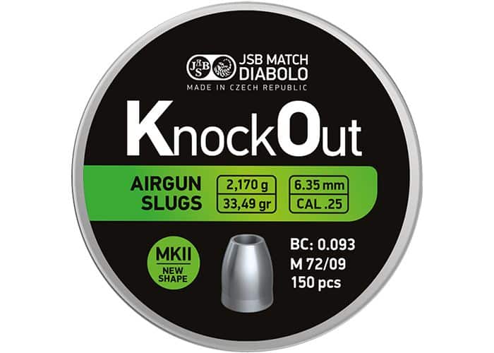 JSB Knock Out Slugs MKII HP 6,35mm (.25) - 2,17 gram/33.49 grain