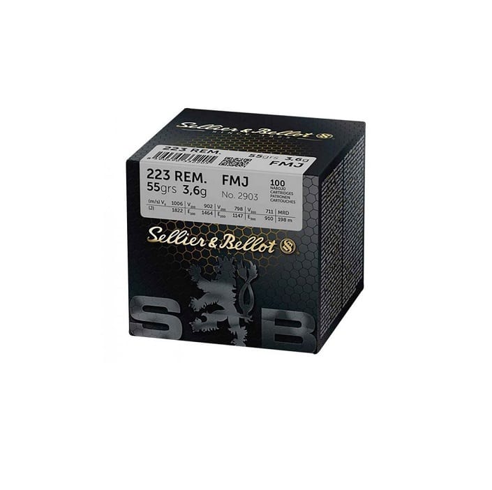 Sellier & Bellot .223 Rem FMJ 55gr Bulk (100 stuks)